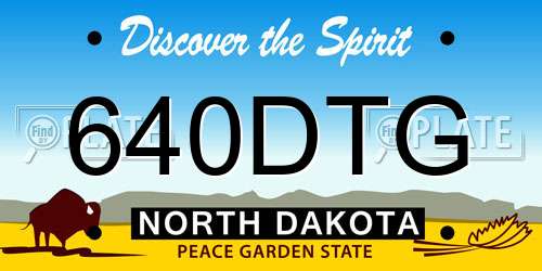 640DTG North Dakota License Plate