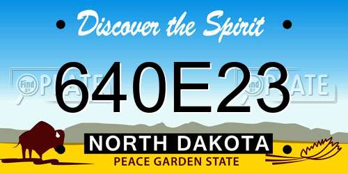 640E23 North Dakota License Plate