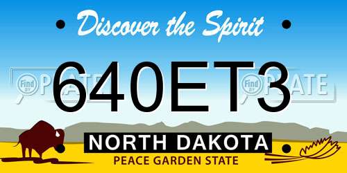 640ET3 North Dakota License Plate