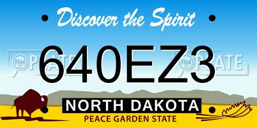 640EZ3 North Dakota License Plate