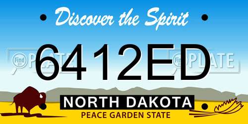 6412ED North Dakota License Plate