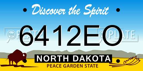 6412EO North Dakota License Plate