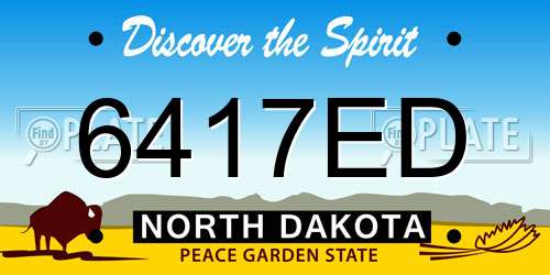 6417ED North Dakota License Plate