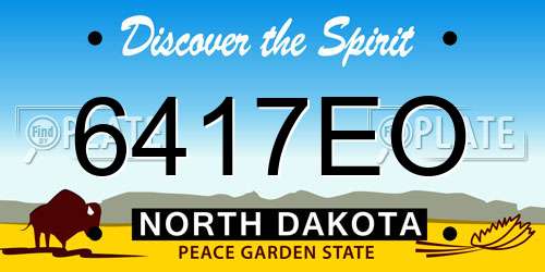 6417EO North Dakota License Plate