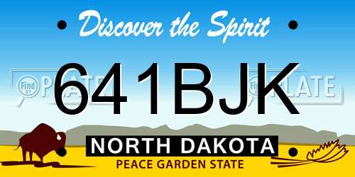 641BJK North Dakota License Plate