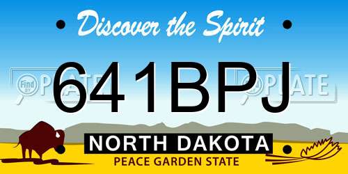 641BPJ North Dakota License Plate