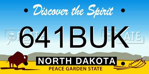 641BUK North Dakota License Plate