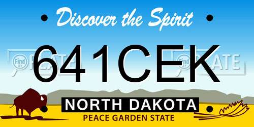 641CEK North Dakota License Plate