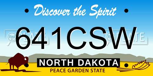 641CSW North Dakota License Plate