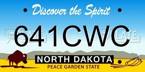 641CWC North Dakota License Plate