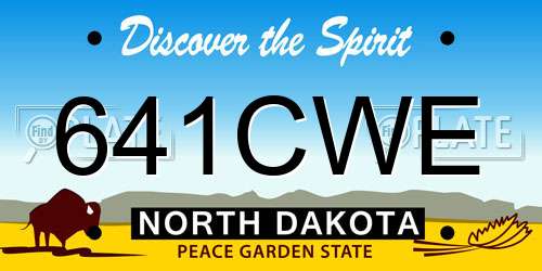 641CWE North Dakota License Plate