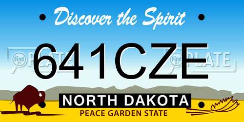 641CZE North Dakota License Plate