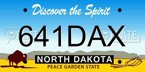 641DAX North Dakota License Plate