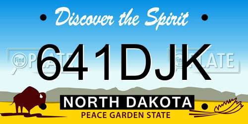 641DJK North Dakota License Plate