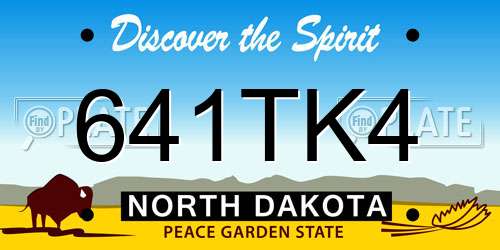 641TK4 North Dakota License Plate