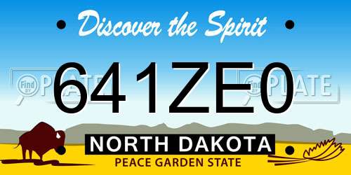 641ZE0 North Dakota License Plate