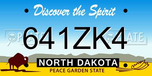 641ZK4 North Dakota License Plate