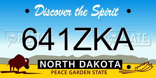 641ZKA North Dakota License Plate