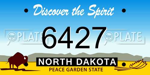 6427 North Dakota License Plate