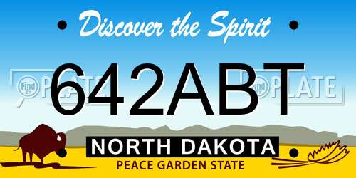 642ABT North Dakota License Plate