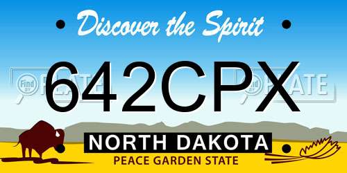 642CPX North Dakota License Plate