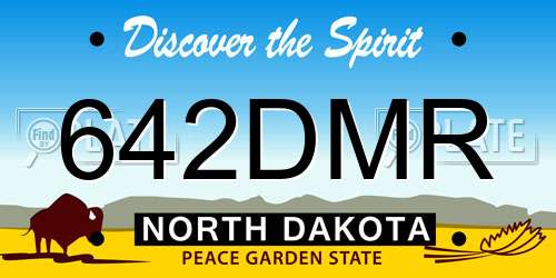 642DMR North Dakota License Plate