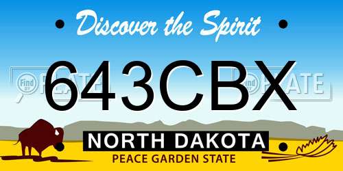 643CBX North Dakota License Plate