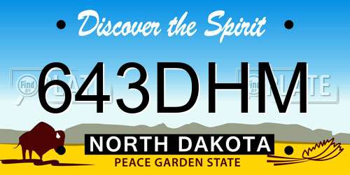 643DHM North Dakota License Plate