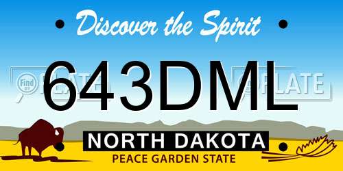 643DML North Dakota License Plate