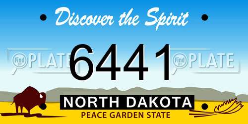 6441 North Dakota License Plate