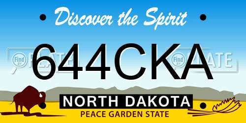 644CKA North Dakota License Plate