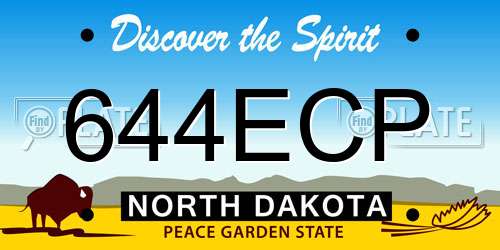 644ECP North Dakota License Plate