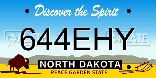 644EHY North Dakota License Plate