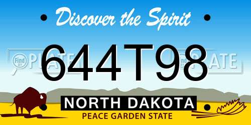 644T98 North Dakota License Plate