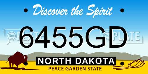 6455GD North Dakota License Plate