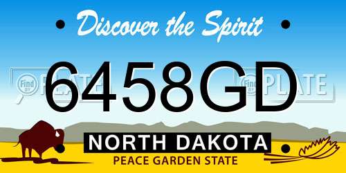6458GD North Dakota License Plate
