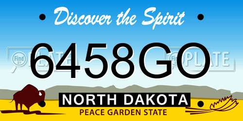 6458GO North Dakota License Plate