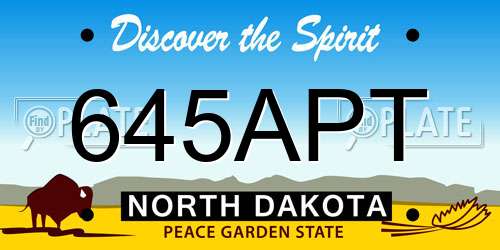 645APT North Dakota License Plate