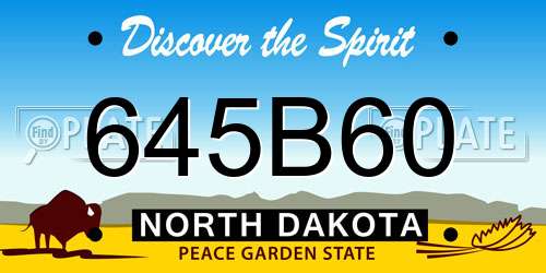 645B60 North Dakota License Plate