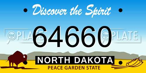 64660 North Dakota License Plate