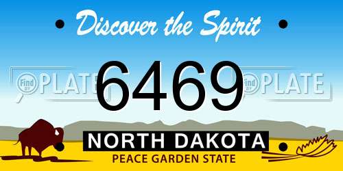 6469 North Dakota License Plate