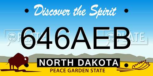 646AEB North Dakota License Plate