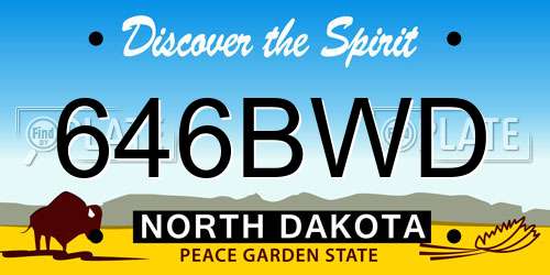 646BWD North Dakota License Plate