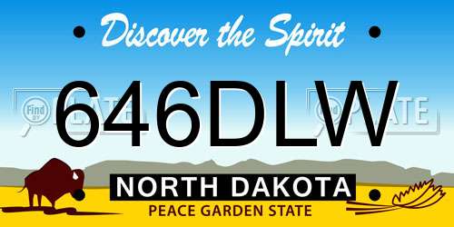 646DLW North Dakota License Plate