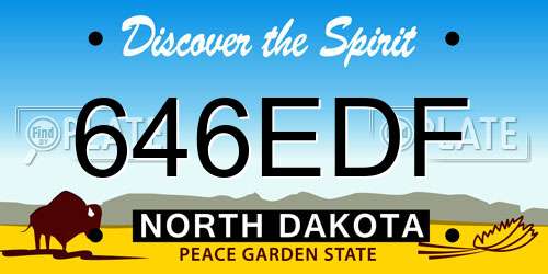 646EDF North Dakota License Plate