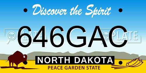 646GAC North Dakota License Plate