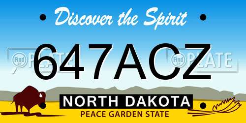 647ACZ North Dakota License Plate