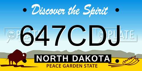 647CDJ North Dakota License Plate