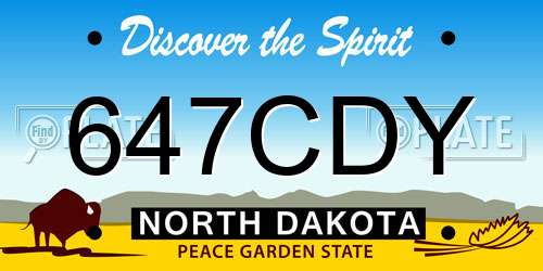 647CDY North Dakota License Plate