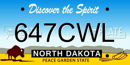 647CWL North Dakota License Plate